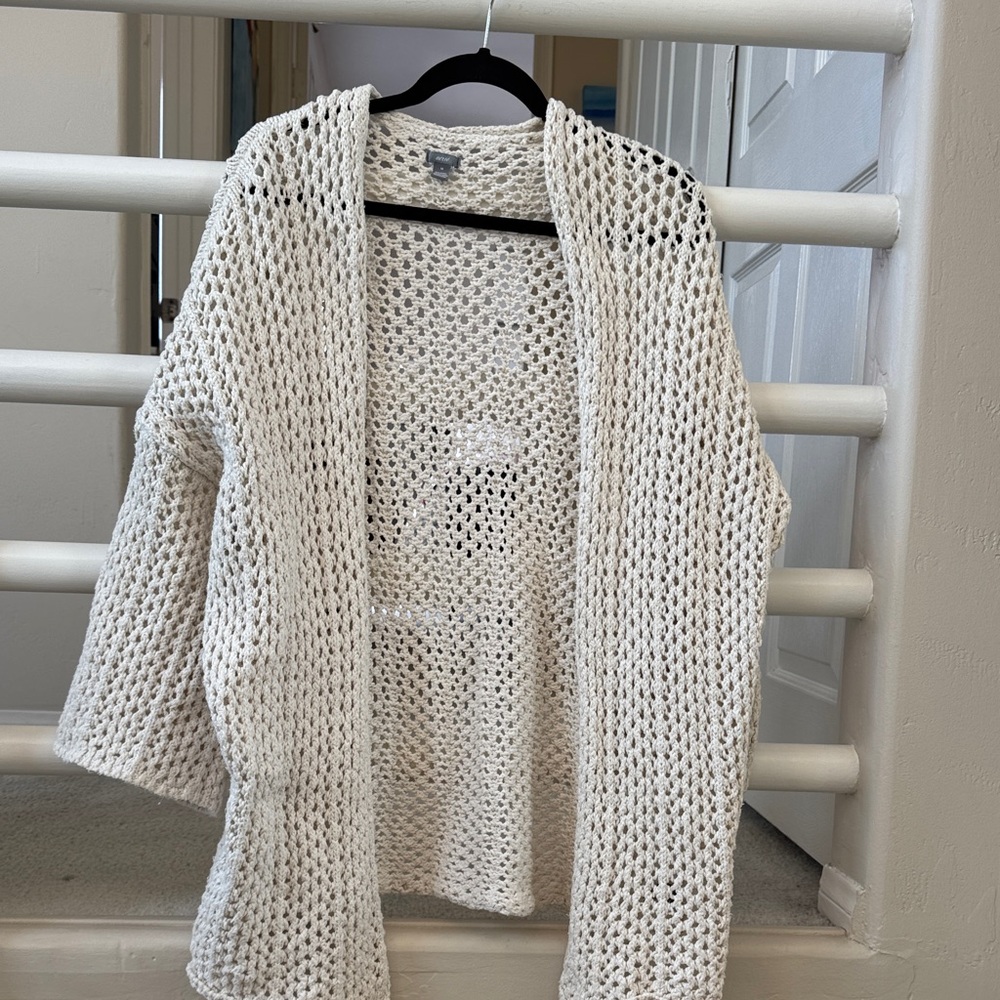 Aerie Cream Open-Knit Cardigan